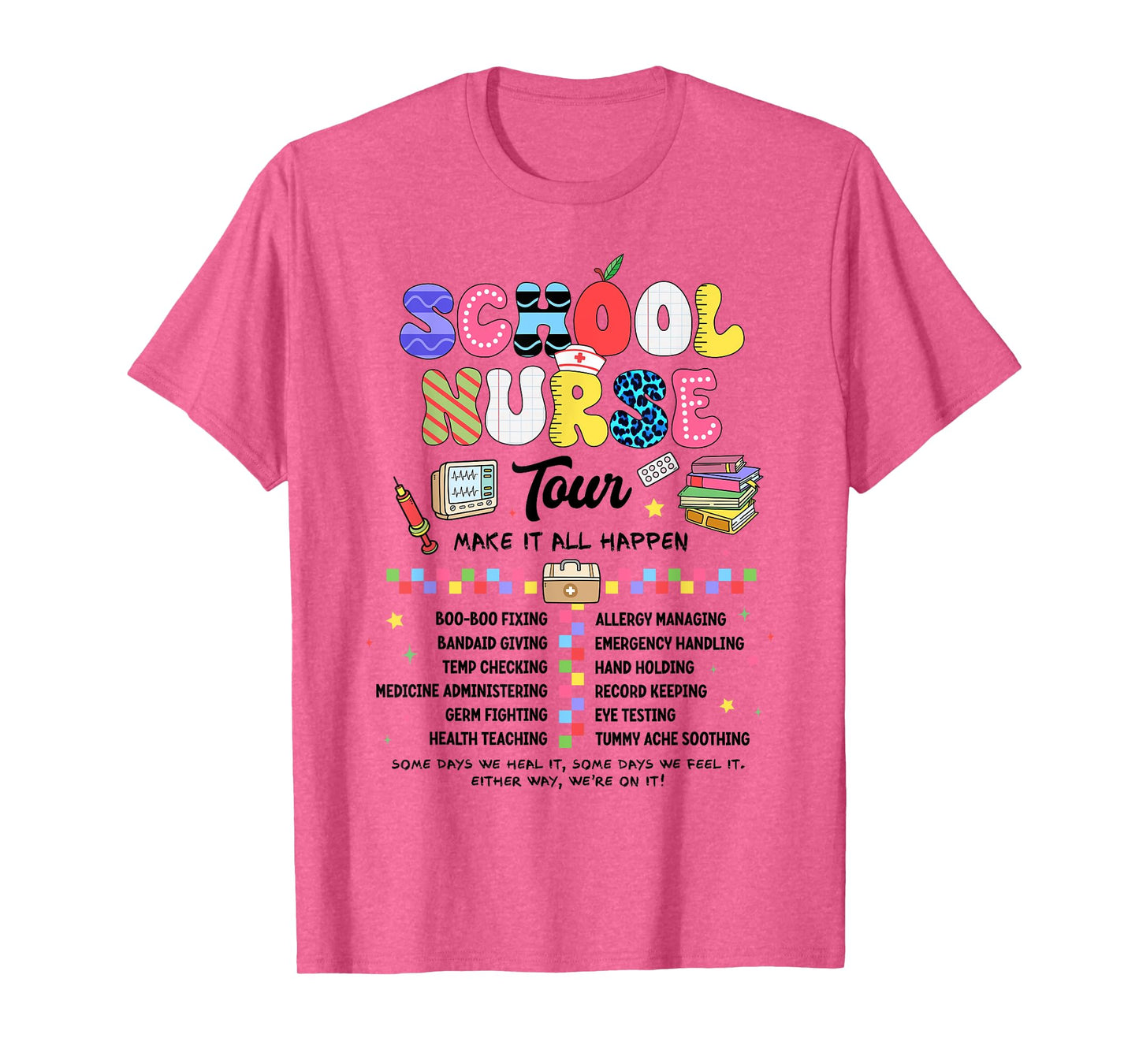 School Nurse Tour We're Rockin' Nurse Club RN LPN Medical T-Shirt