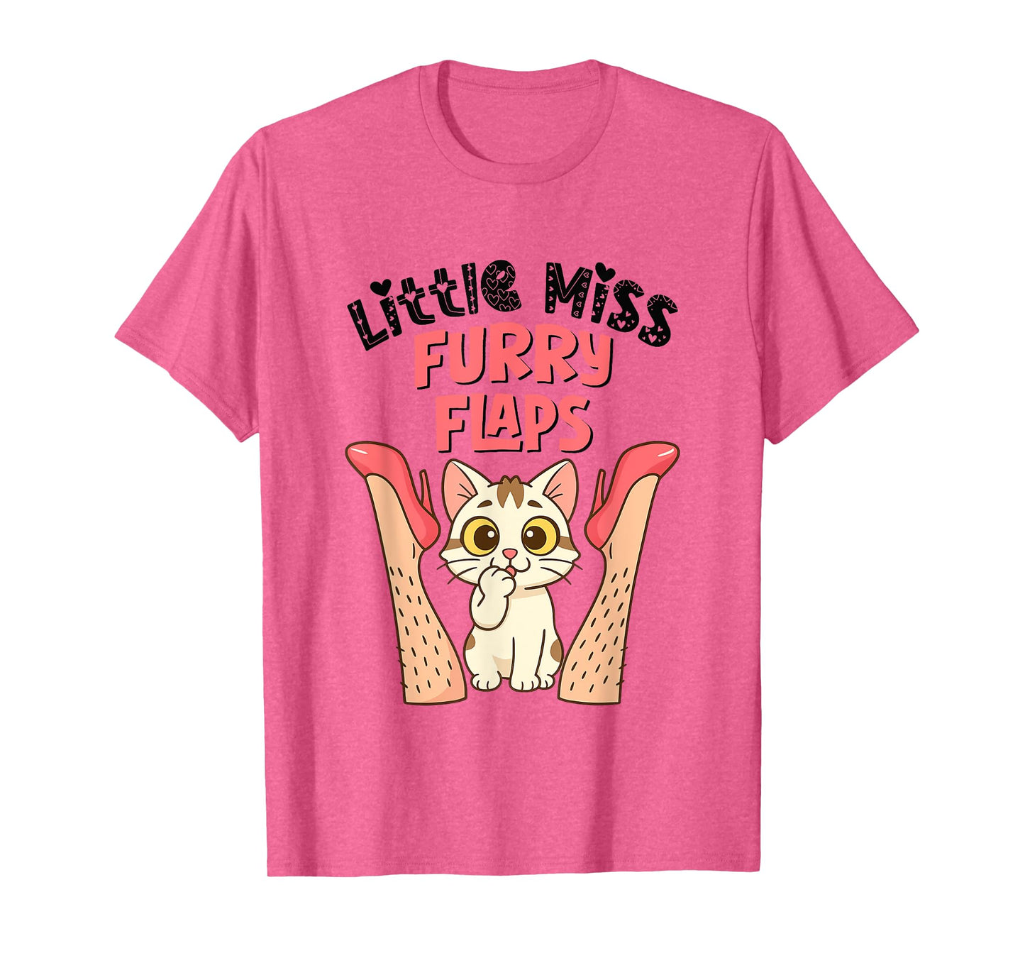 Funny Cat Little-Miss Furry Flaps Inappropriate Adult Joke T-Shirt