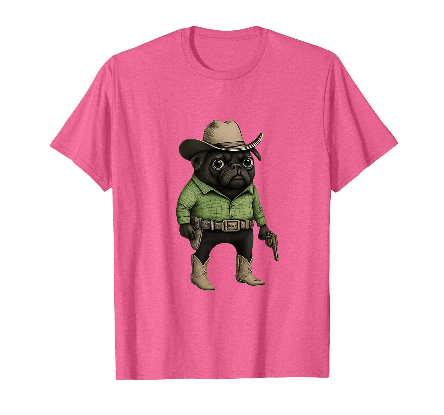 Funny Cowboy Pug Dog Western Costume Pug Cowboy Meme T-Shirt