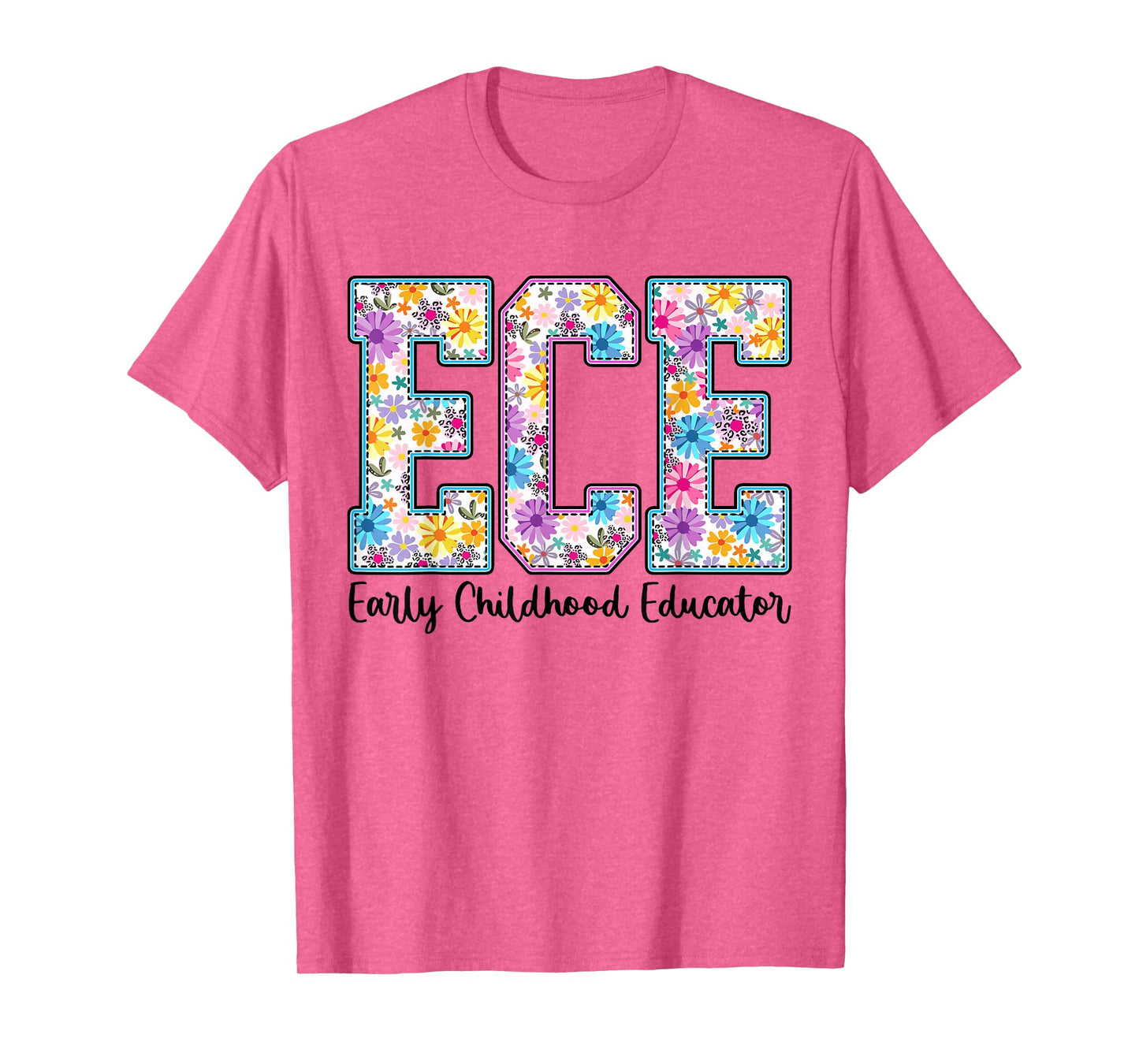 Retro ECE Early Childhood Educator Boho Floral ECE Teacher T-Shirt