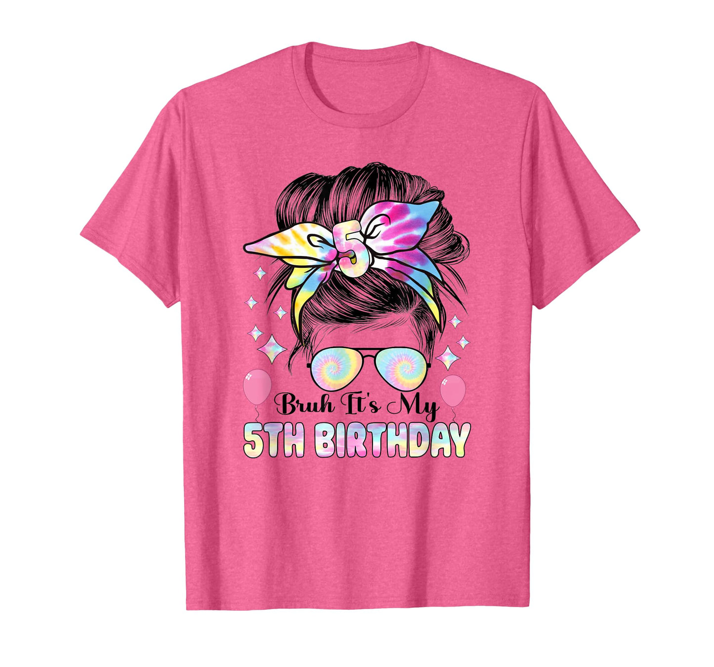 Bruh It's My 5th Birthday Retro 5 Year Old Birthday Girl T-Shirt