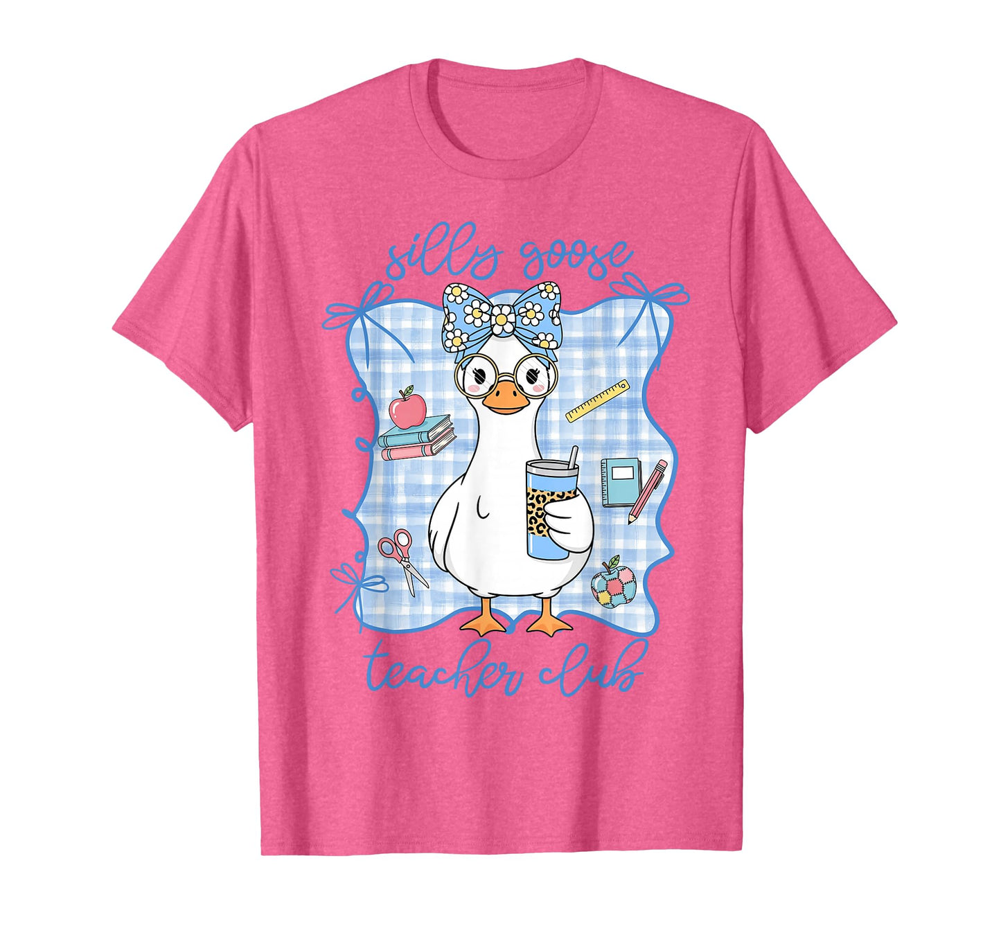 Girly Silly-Goose Teacher Club Coquette Bow Back to School T-Shirt