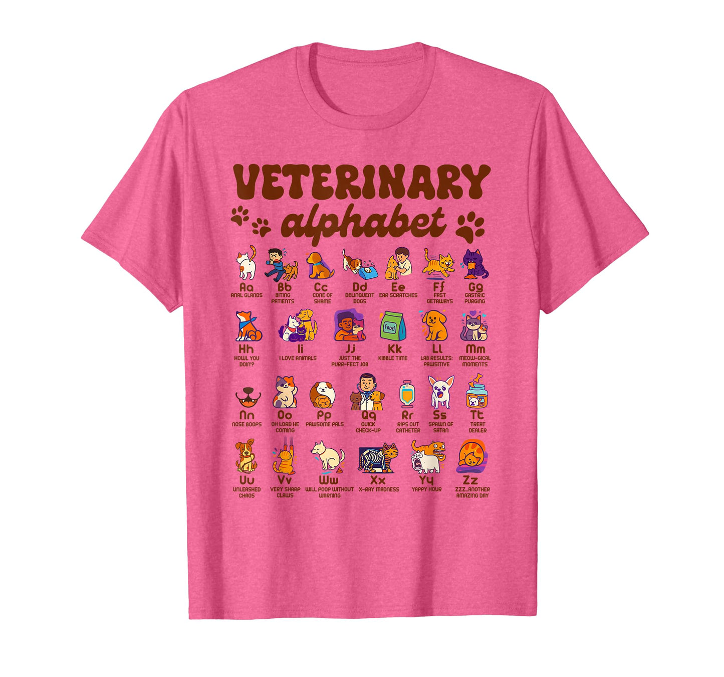Veterinary Alphabet Vet Tech Veterinarian Animal Dog Cat T-Shirt