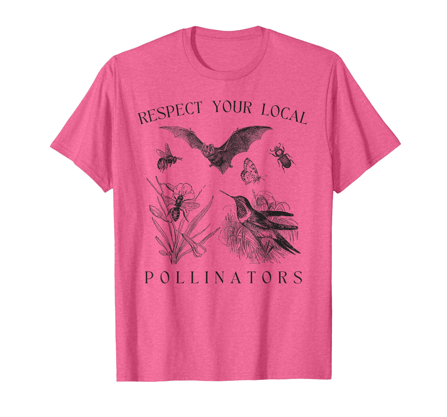 Eco-Friendly Wildlife Conservation Apparel Respect Your Local Pollinators Vintage Bug Protect Nature Unisex-Adults T-Shirt White Small Classic Fit Short Sleeve Spring, Summer