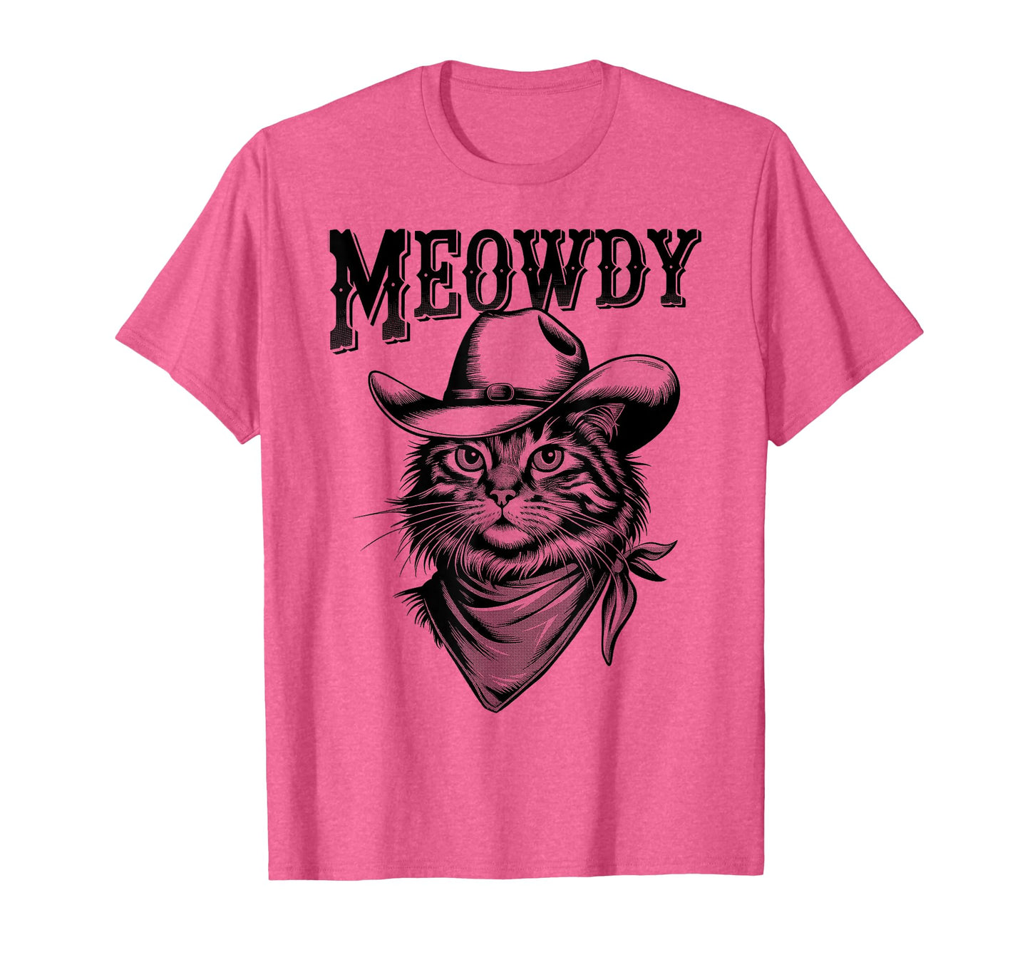 Meowdy Cat Funny Cowboy Western Graphic Cat Lady Cat Dad T-Shirt