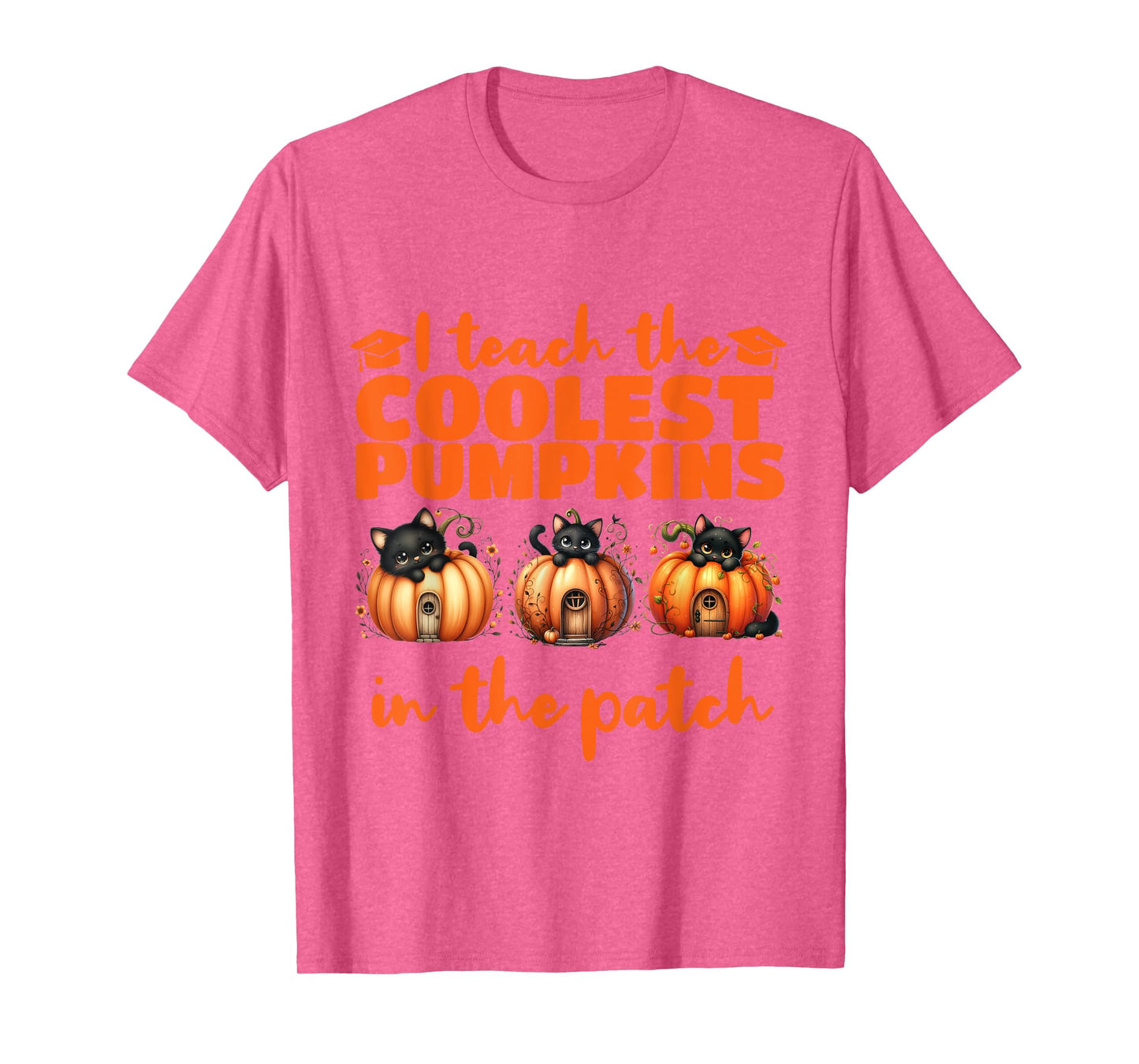 I Teach The Cutest Pumpkins Halloween Teacher Cat Lover T-Shirt
