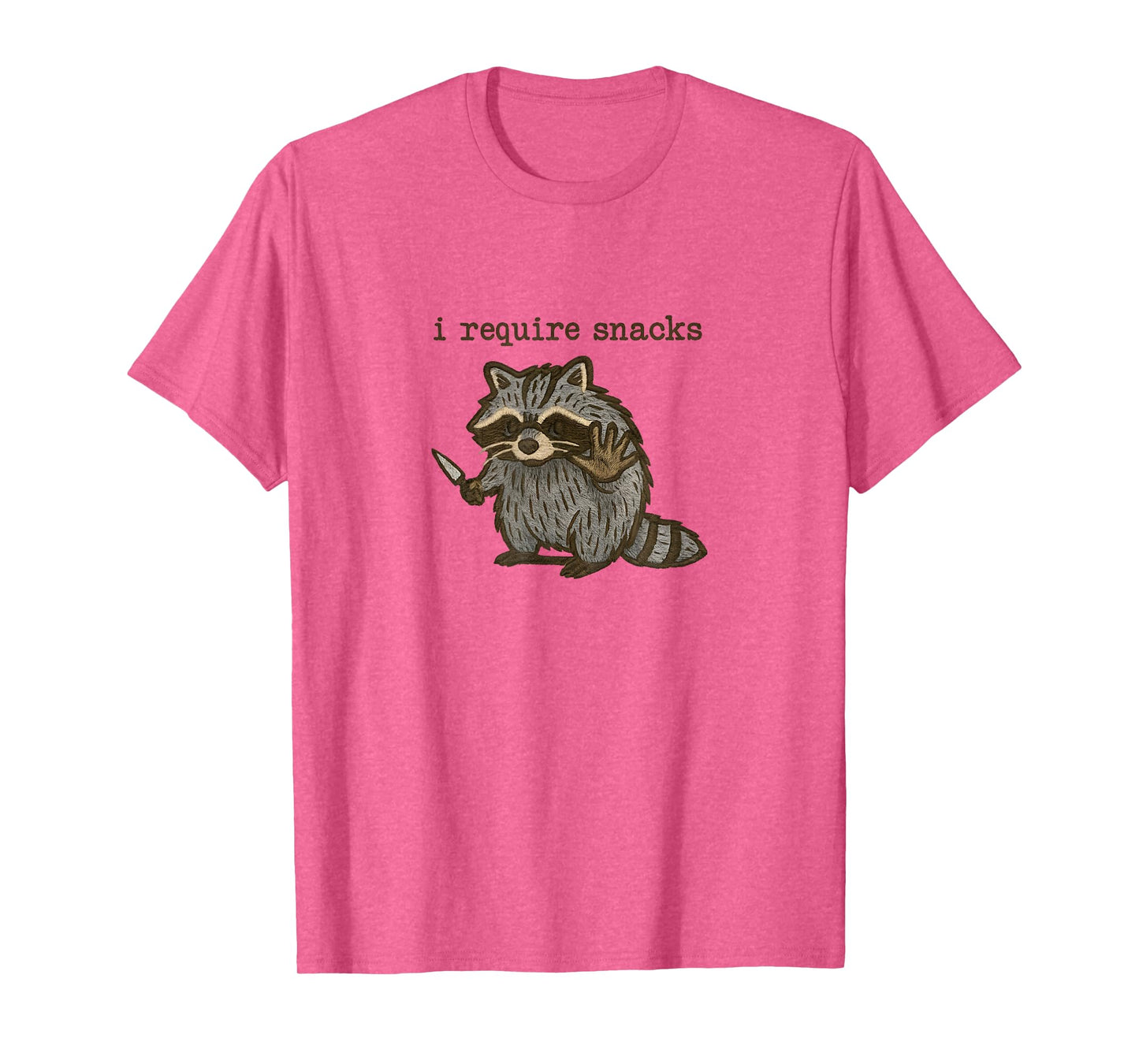 I Require Snacks Raccoon Funny Raccoon Snacks T-Shirt