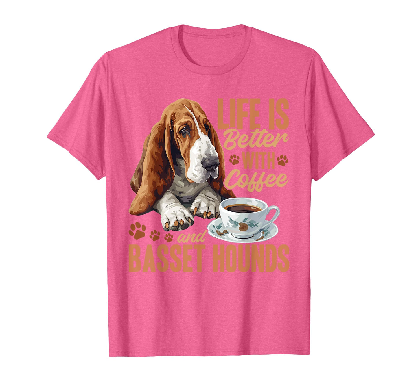 Basset Hound Dog Breed Life is Better with Coffee and a T-Shirt for Men Women Kids