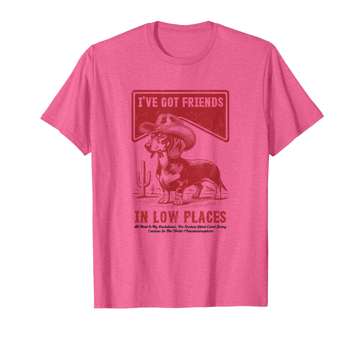 I've Got Friends In Low Places Funny Dachshund Cowboy Doxie T-Shirt
