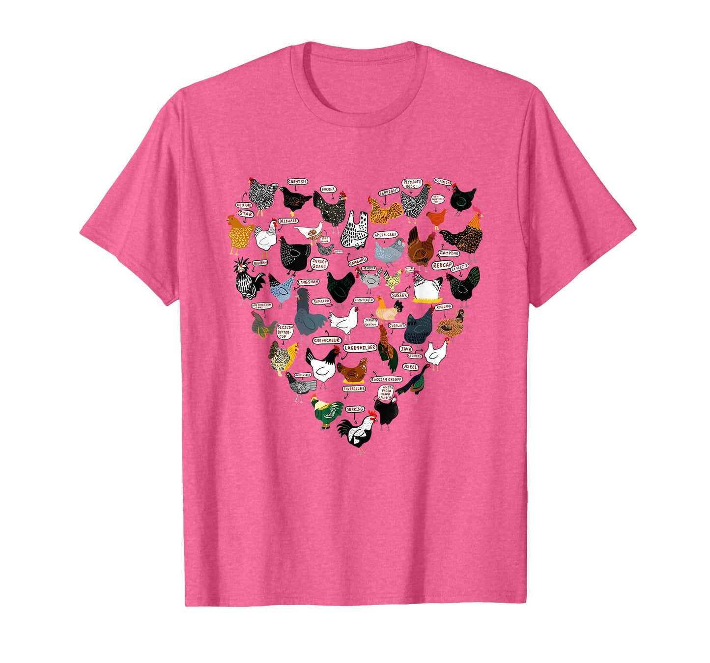 Chicken Breeds Mothers Chickens Heart Shape Women Farmer T-Shirt
