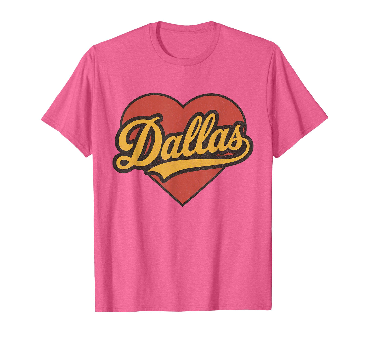 Dallas Throwback Vintage Heart Nostalgic City T-Shirt