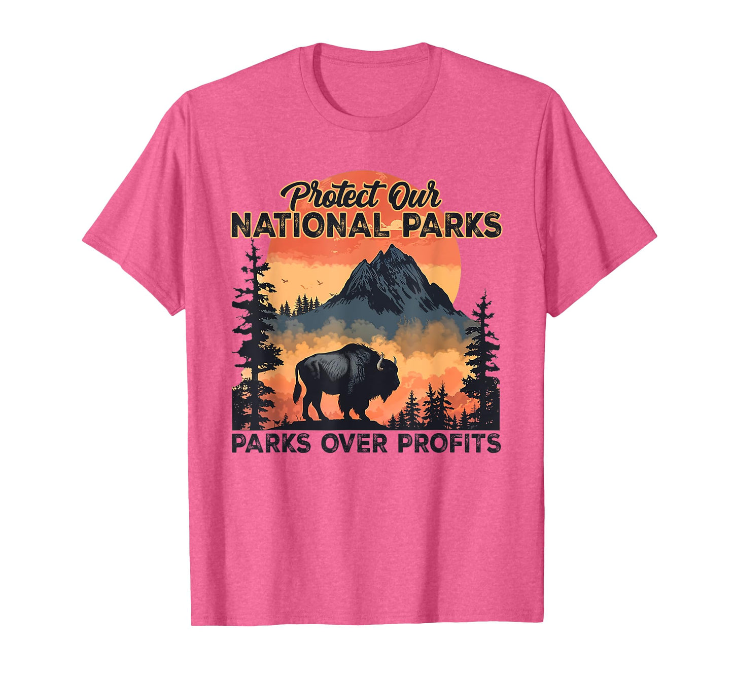 Protect Our National Parks Parks Over Profits Bison Animal T-Shirt