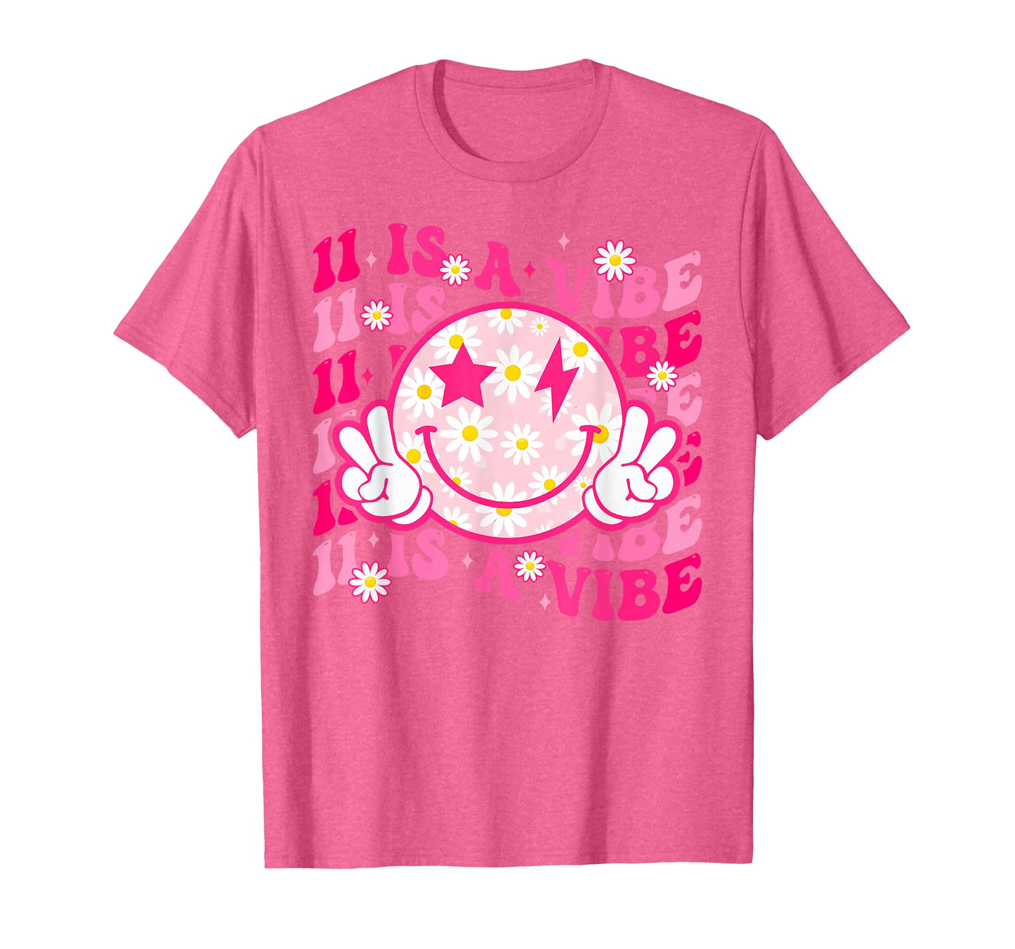 Eleven Is A Vibe 11 Year Old Gift 11th Groovy Birthday Girl T-Shirt