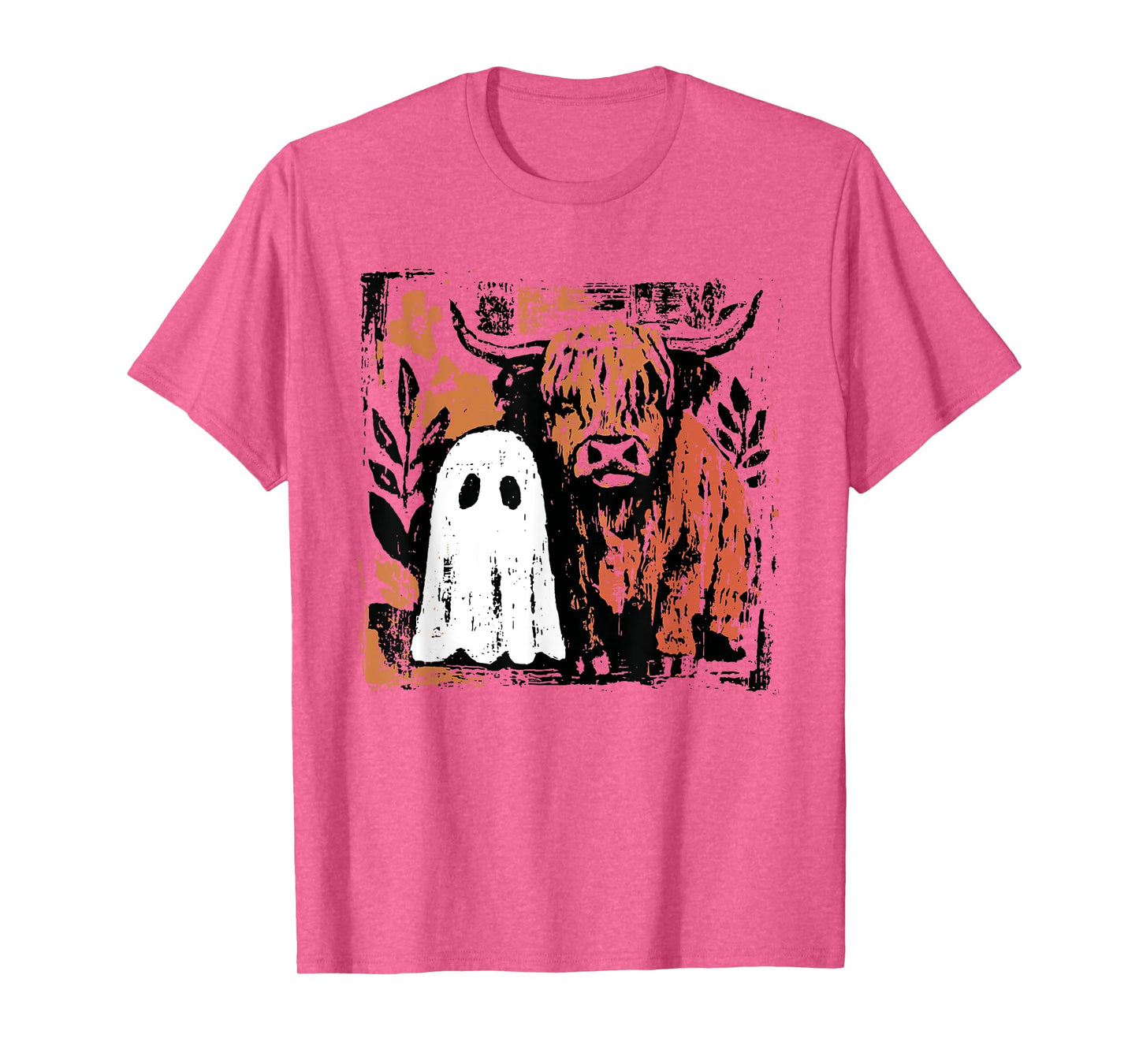 Cute Fall Highland Cow Ghost Halloween Spooky for Men Women T-Shirt