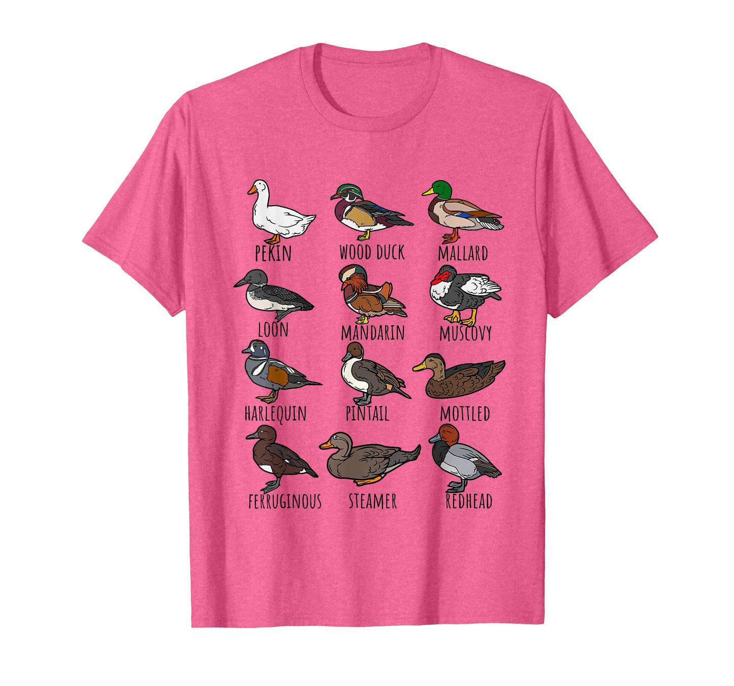 Cute Duck Waterfowl Animal Species Types,Duck Wildlife Lover T-Shirt