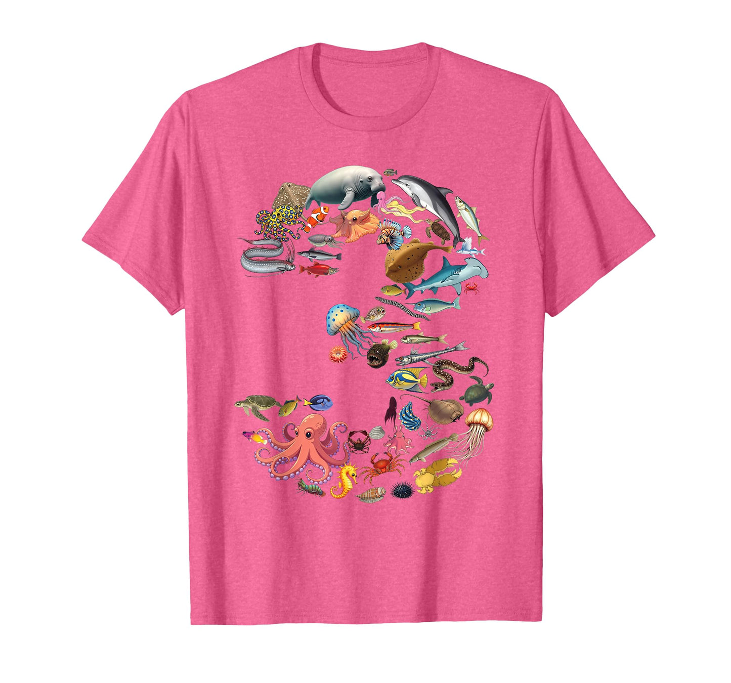 3 Years Old 3rd Birthday Sea Ocean Animals Figures Number 3 T-Shirt