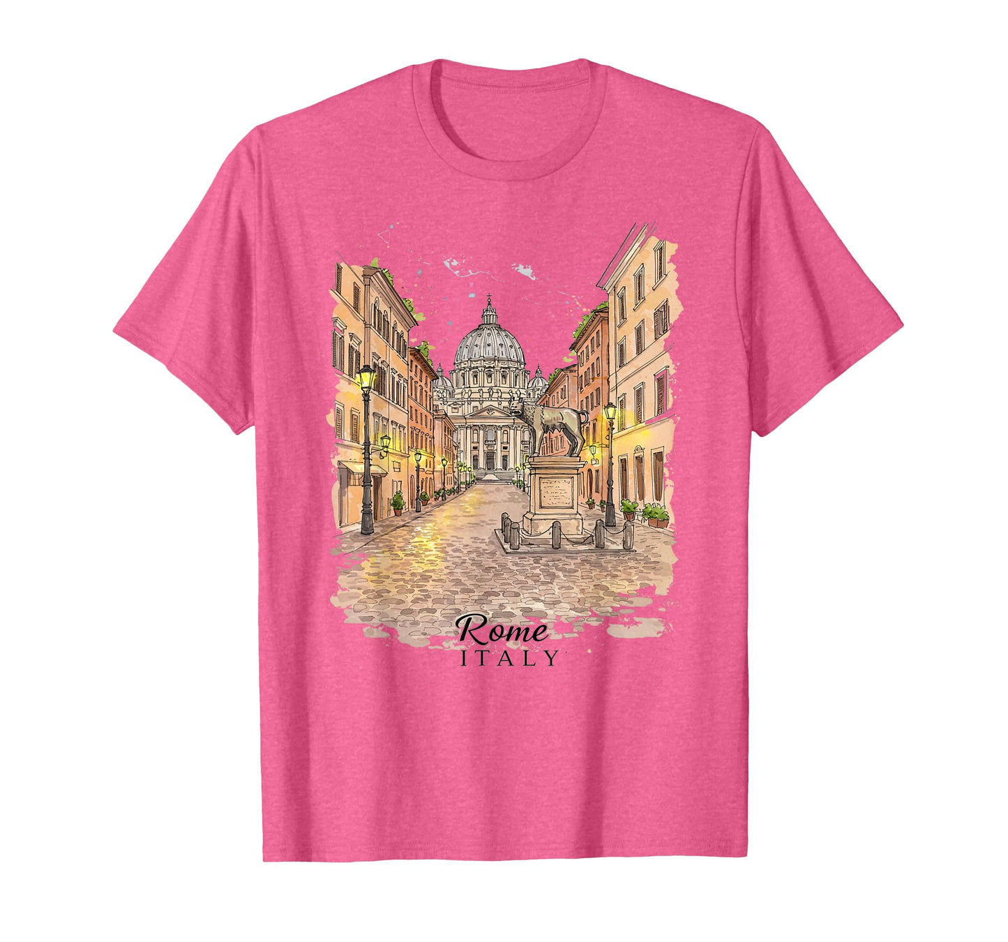 Rome Italy Lovers Art Print Vintage Cityscape Roma Italia T-Shirt