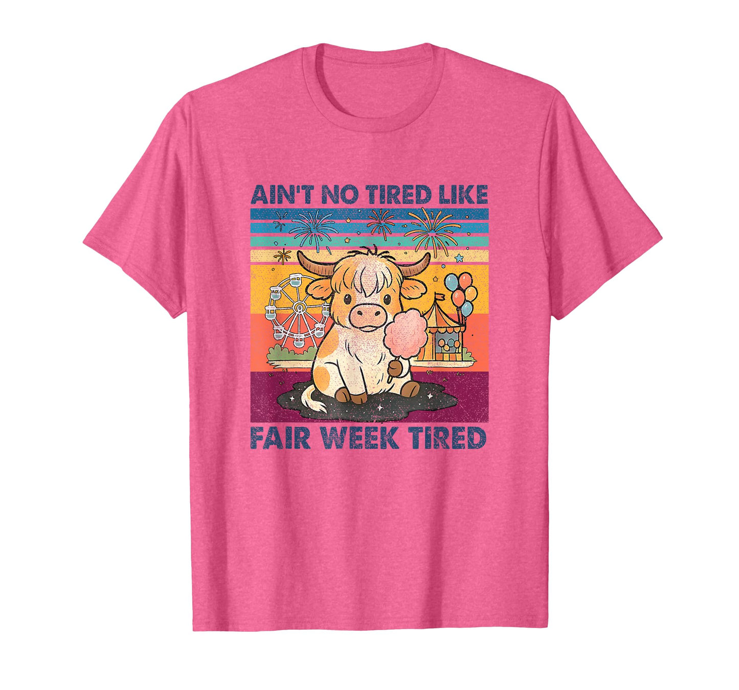 Ain't No Tired Like Fair Week Tired Groovy Farm Animal T-Shirt