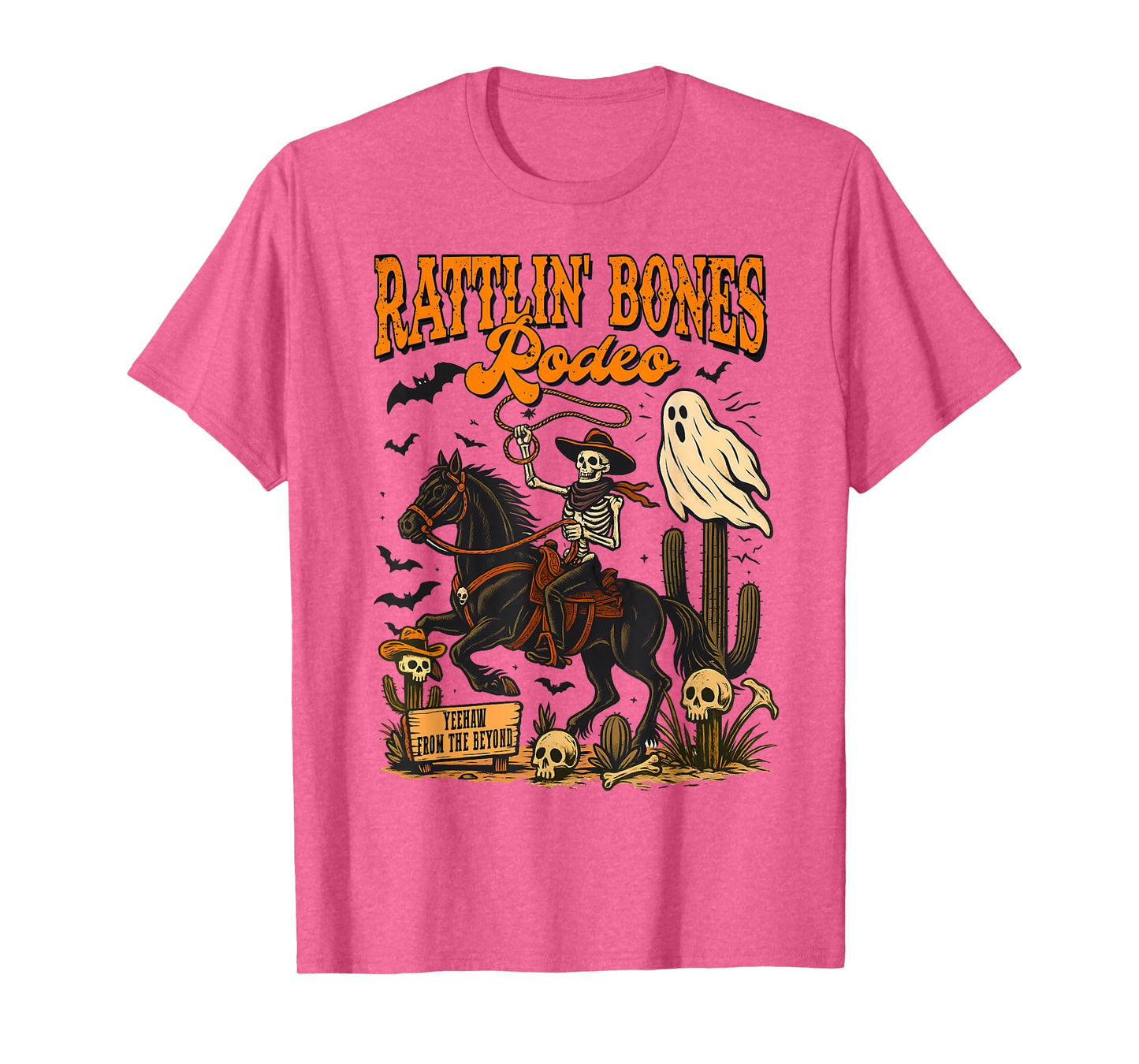Halloween Spooky Western Life Cowboys Rattlin' Bones Rodeo T-Shirt