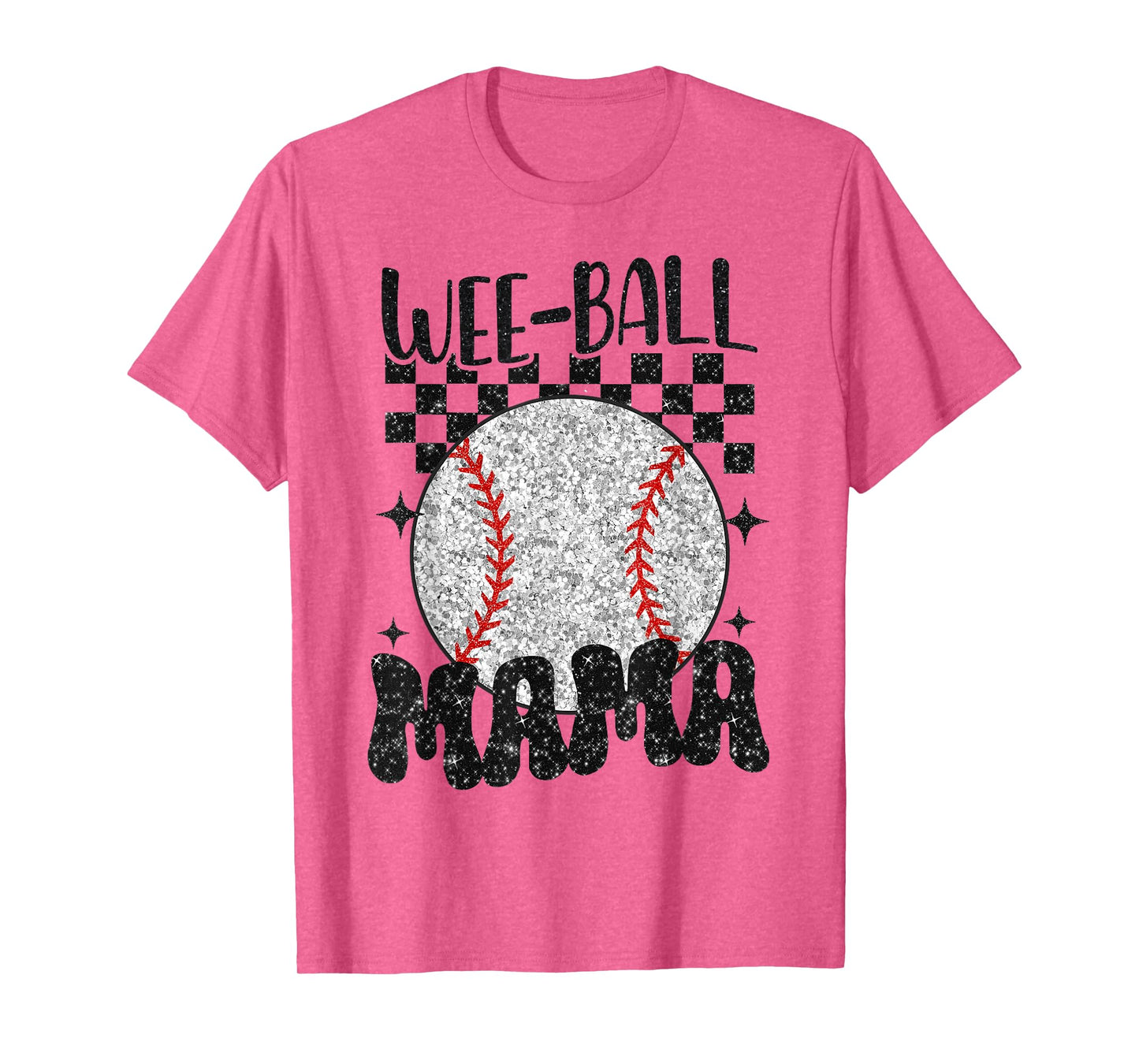 Wee Ball Mama Leopard Baseball Player Mom Life Mothers Day T-Shirt