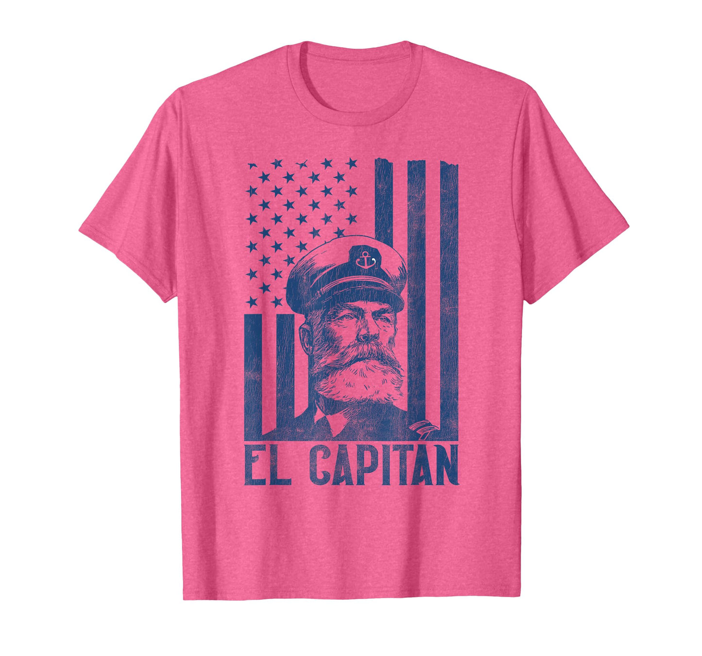 El Capitán Boat Captain American Flag T-Shirt