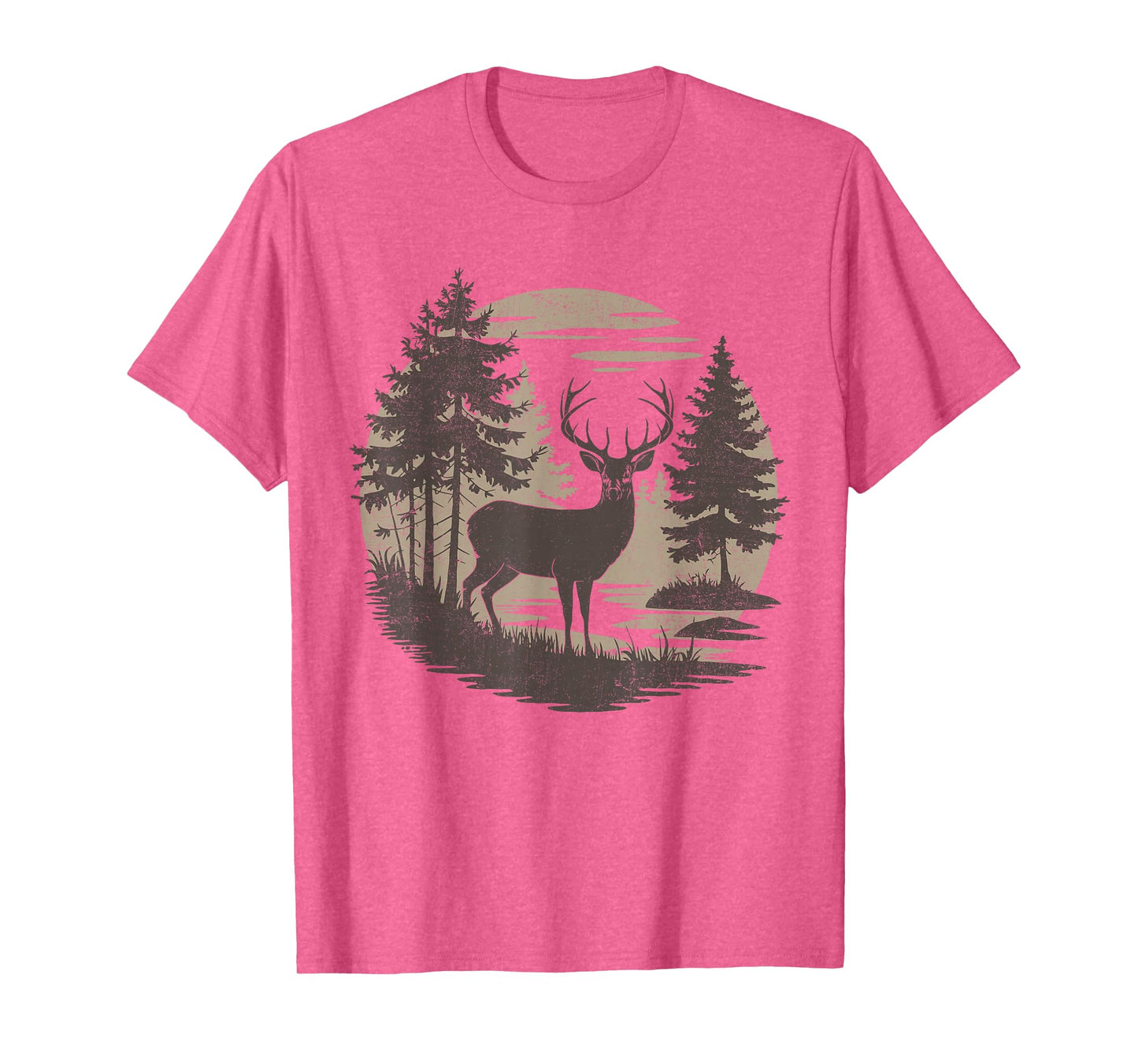 Vintage Forest Deer Graphic Retro Outdoors Wildlife Nature T-Shirt