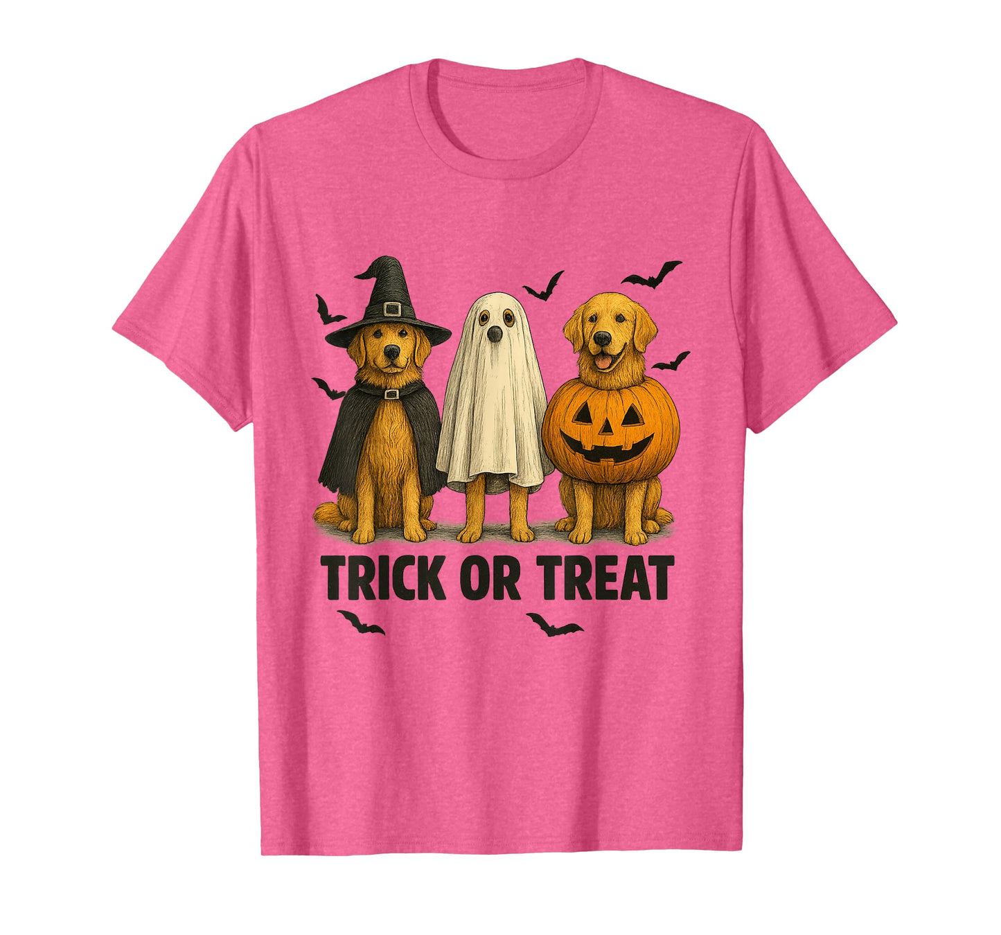 Cute Dog Halloween Costume Golden Retriever Trick or Treat T-Shirt