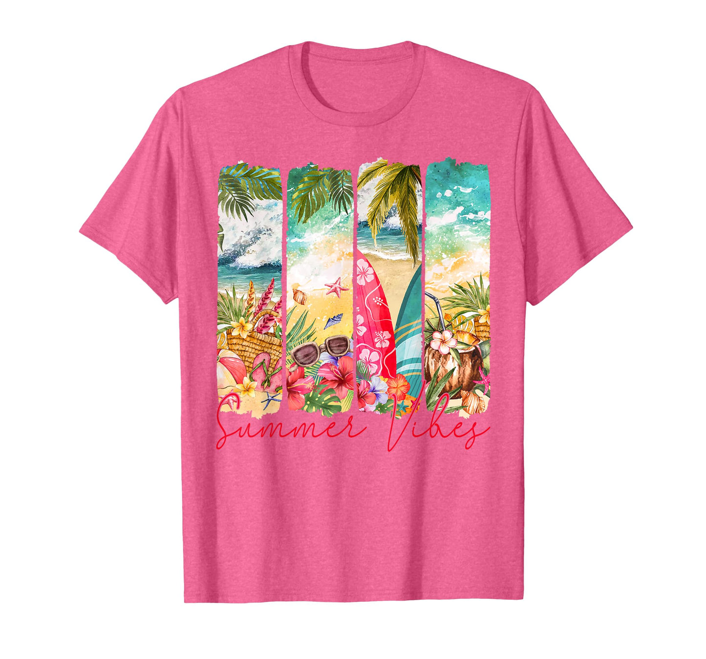 Retro summer vibes beach palm tree summer vacation T-Shirt