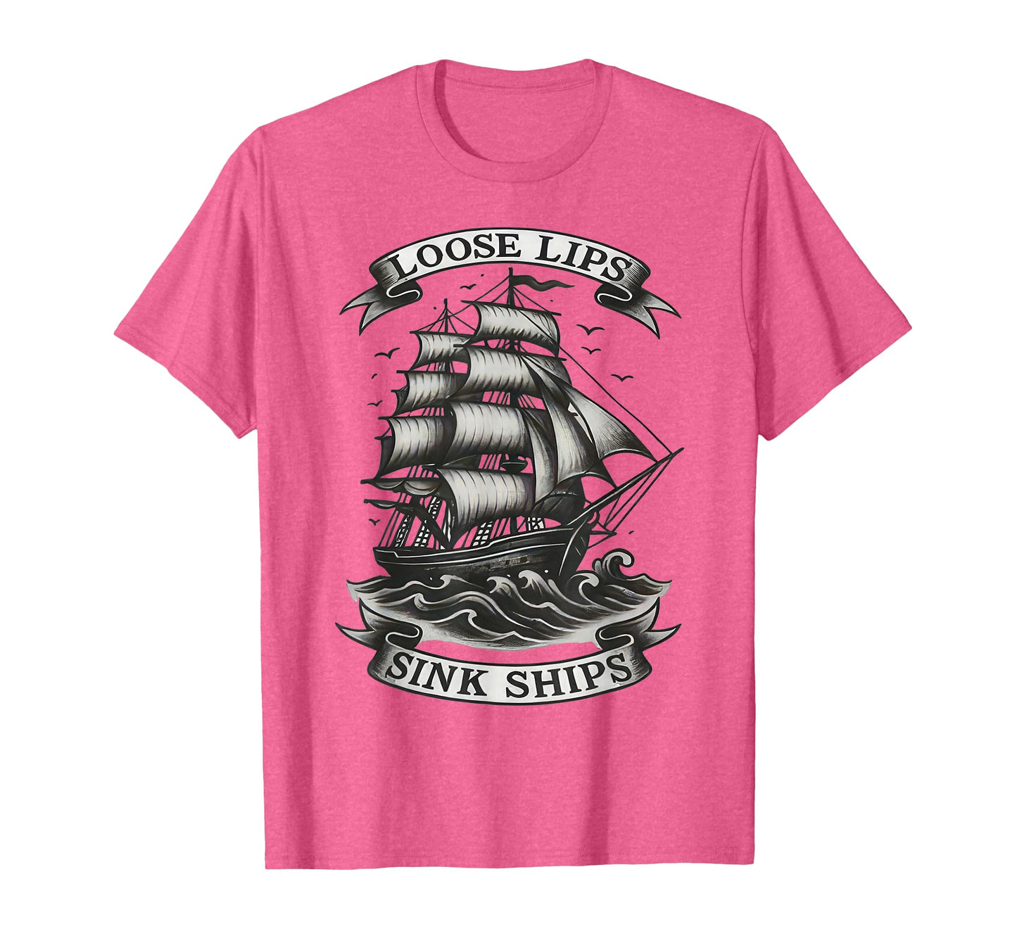 Vintage Loose Lips Sink Ships Traditional Nautical Sailor T-Shirt