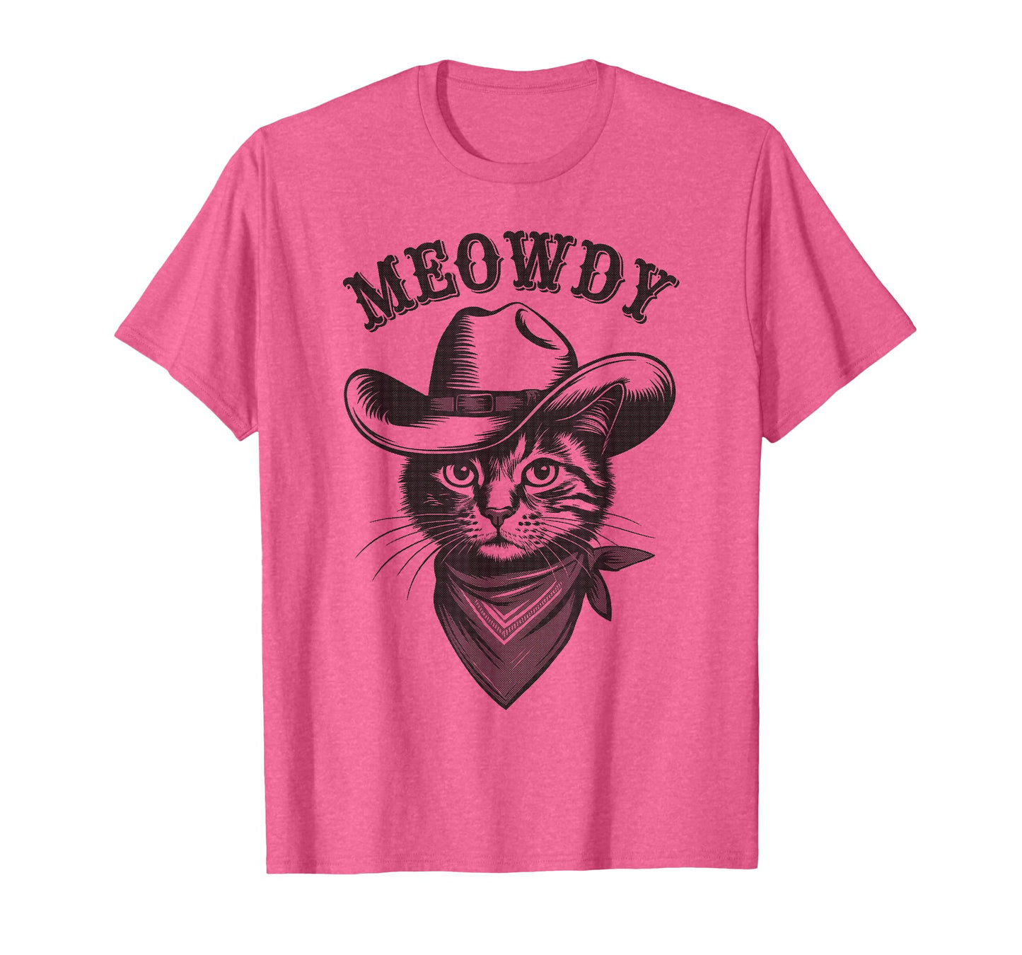 Meowdy Cat Funny Cowboy Western Graphic Cat Lady Cat Dad T-Shirt