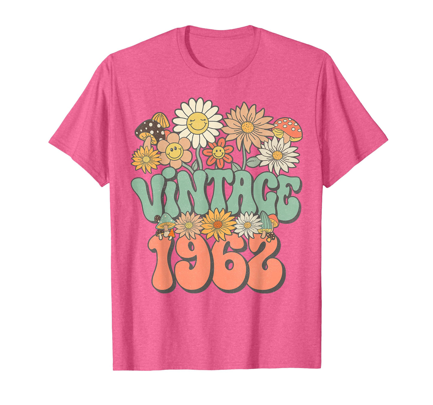 Vintage 1962 Daisy Hippie Groovy Wildflower 63rd Birthday T-Shirt