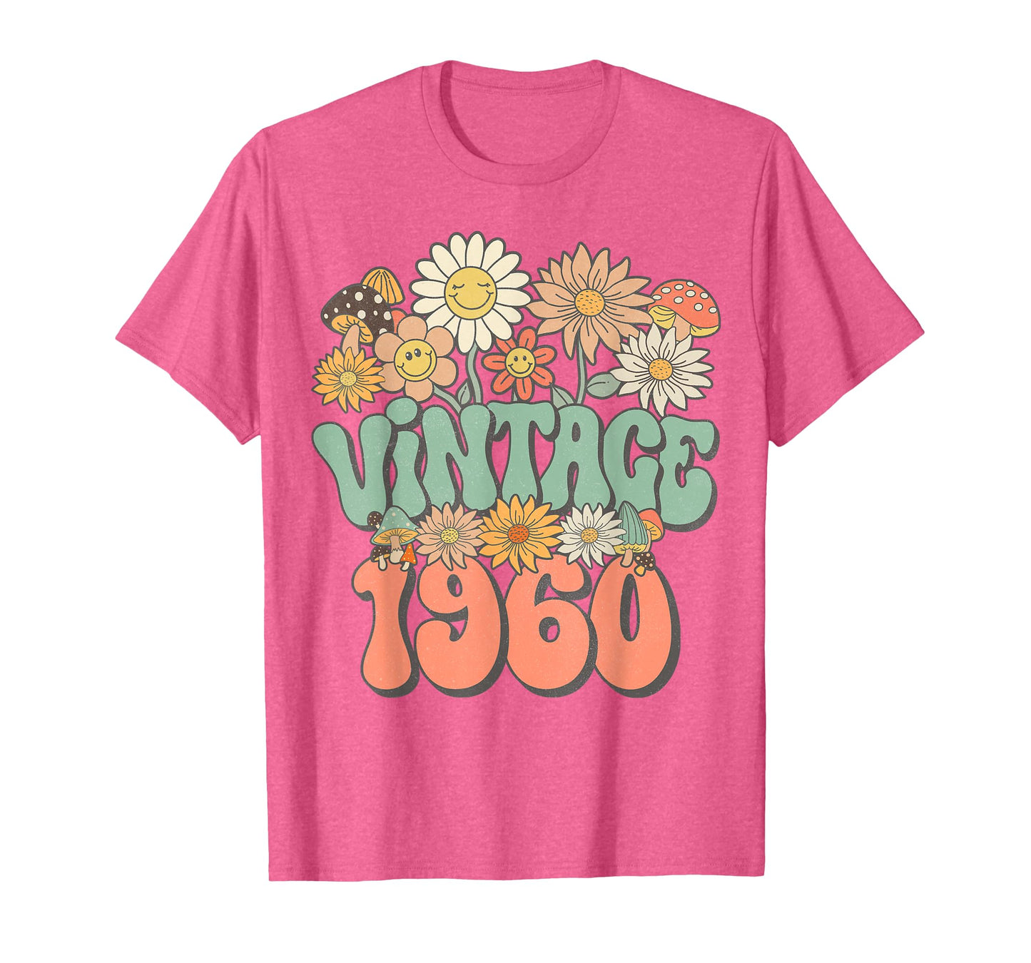 Vintage 1960 Daisy Hippie Groovy Wildflower 65th Birthday T-Shirt