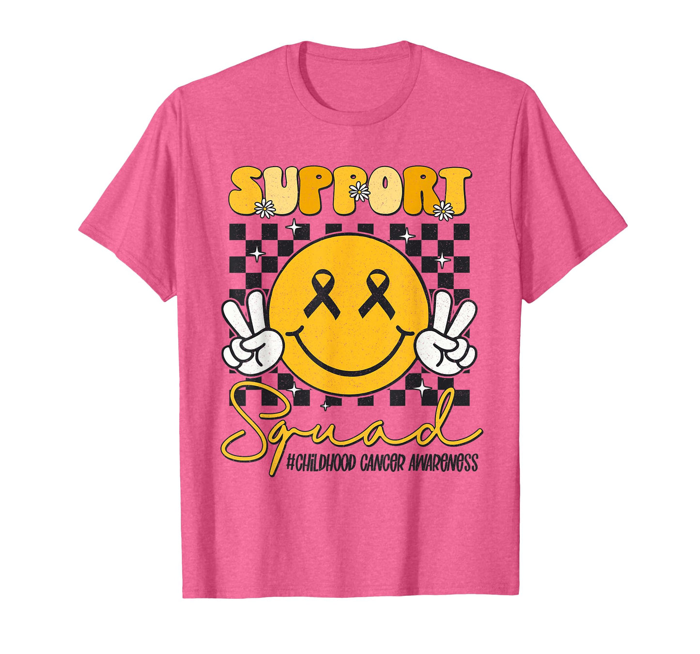 Childhood Cancer Awareness Smile Face Gold Ribbon Support T-Shirt