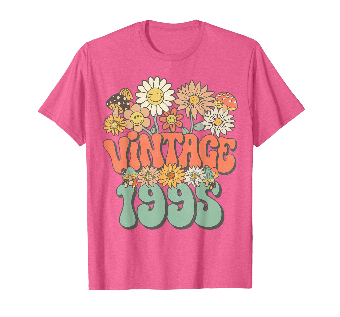 Vintage 1995 Floral Hippie Groovy Daisy Flower 30th Birthday T-Shirt