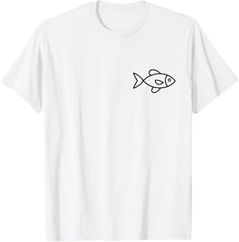 Minimalist Fish Badge Fish Lover T-Shirt