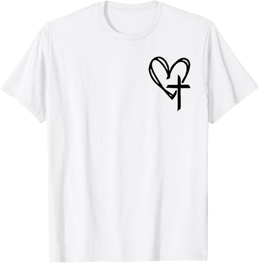 (On Back) Christian Walking By Faith Tripping Constantly T-Shirt