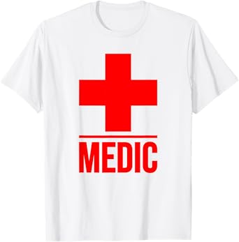 MEDIC CROSS FIRST AID FIRST RESPONDER UNIFORM COSTUME TEE T-Shirt