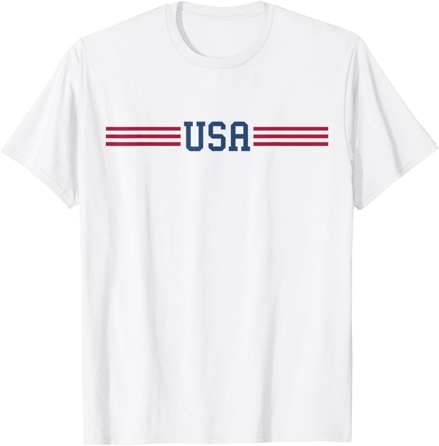 USA Women Men Patriotic American White 4th of July T-Shirt