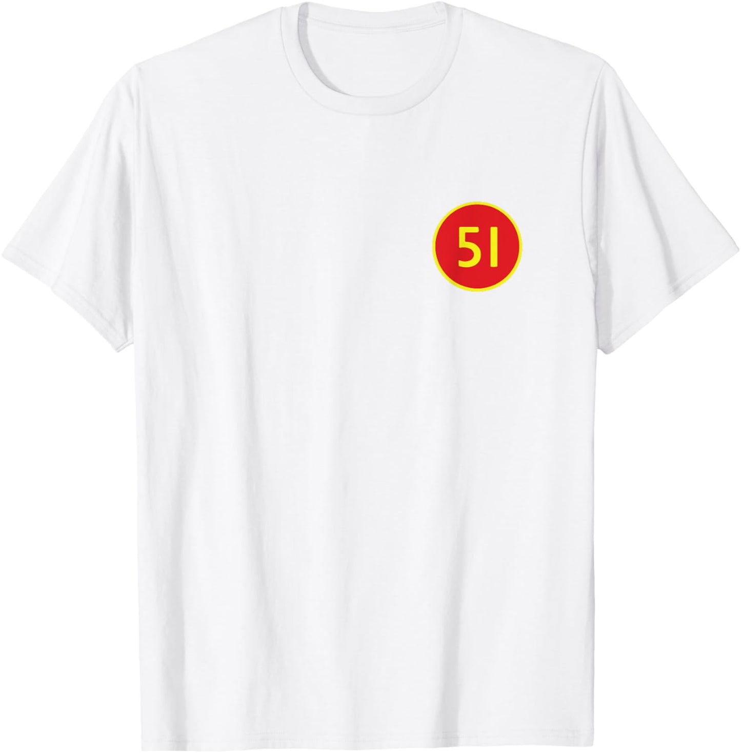 51 Graphic Circle Logo White T-Shirt for Casual Wear