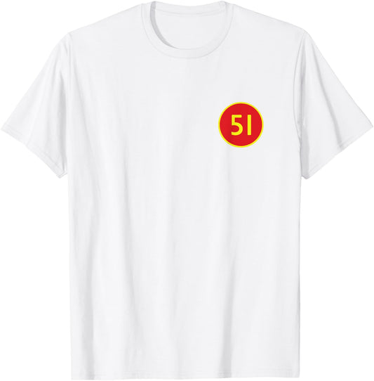 51 Graphic Circle Logo White T-Shirt for Casual Wear
