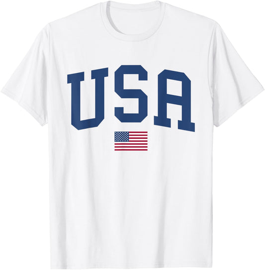 USA T Shirt Women Men Kids Patriotic American Flag July 4th T-Shirt