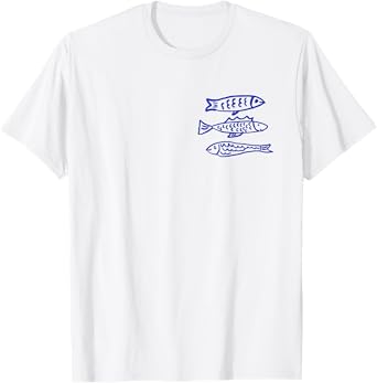 Gone fishing red stripes fisherman aesthetic coastal sardine T-Shirt
