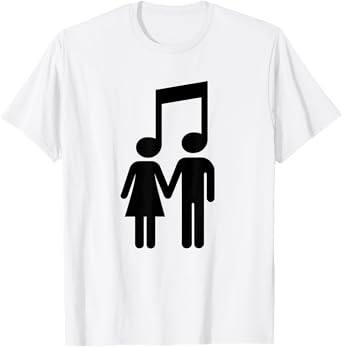 Music Note People Love Stick Figures Holding Hands T-Shirt