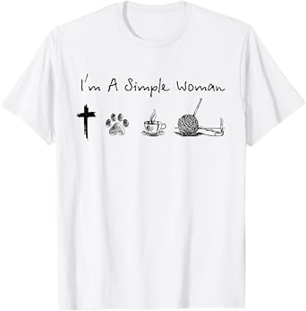 I'm a simple woman Jesus dog coffee crochet T-Shirt