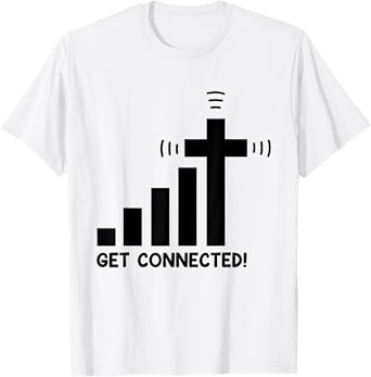 Funny Get Connected Jesus Christ Christian Faith in God Mens T-Shirt