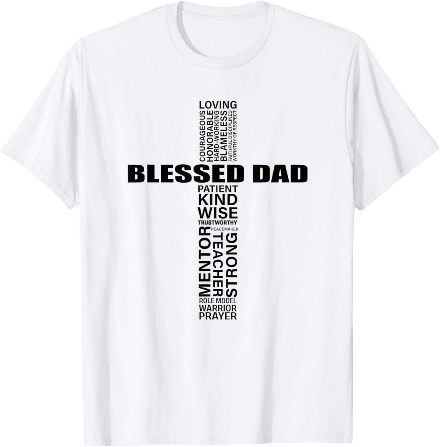 Mens Christian Blessed Dad Cross Father's Day Best Dad T-Shirt