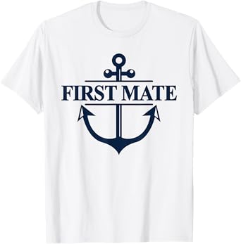 Captain & First Mate Matching Set Pontoon Boat Sailing T-Shirt