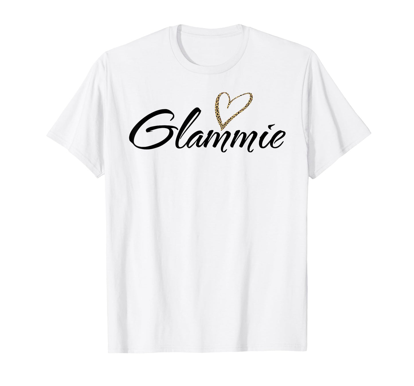 Glammie with Leopard Print Heart Fun Aunt Grandma Mom Gift T-Shirt