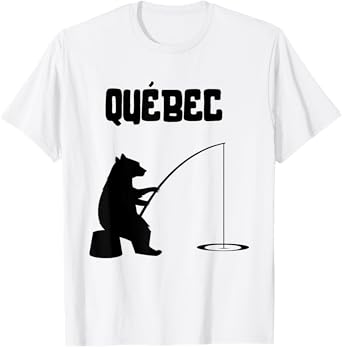 Quebec Shirt | QC Bear Fishing t-shirt T-Shirt