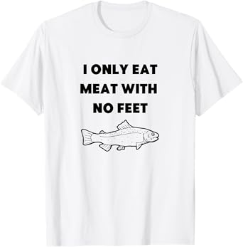 Funny Pescatarian Fish Diet 100% Pescatarian Not Vegan T-Shirt